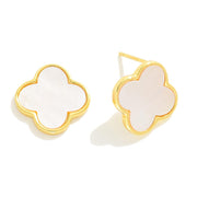 Gold Dipped Clover Stud Earring