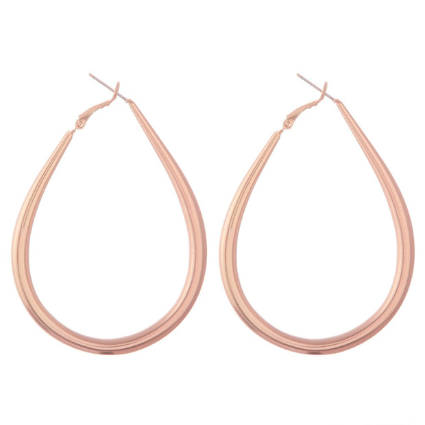 Large Matte Teardrop Hoops